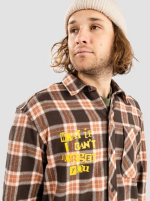 Forget You Printed Flannel Camisa