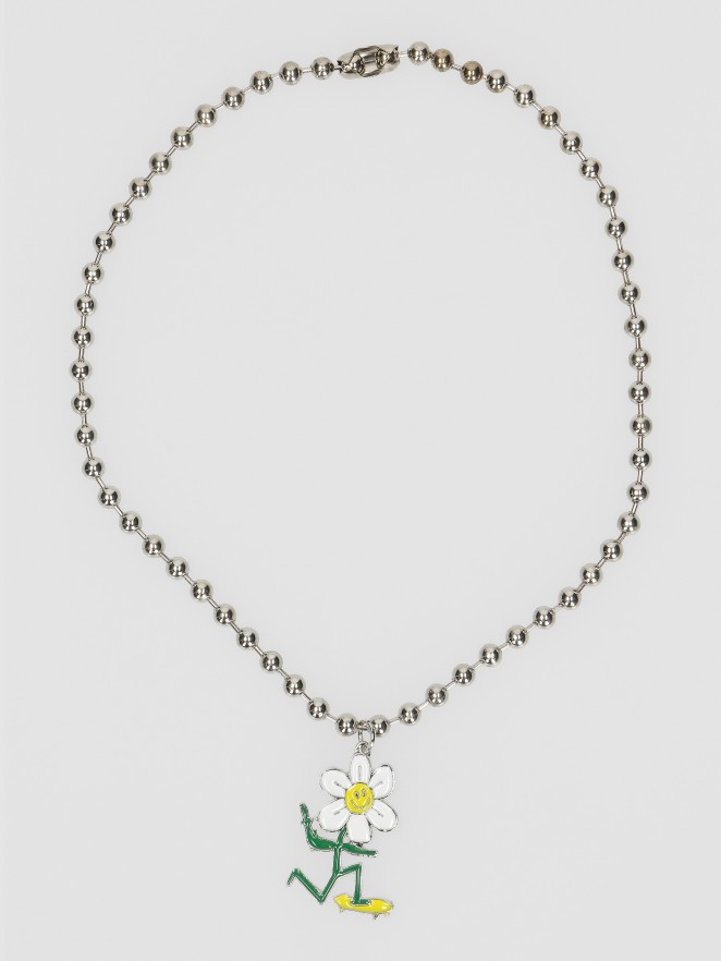 Stone and Locket Daisy Skater Náhrdelník