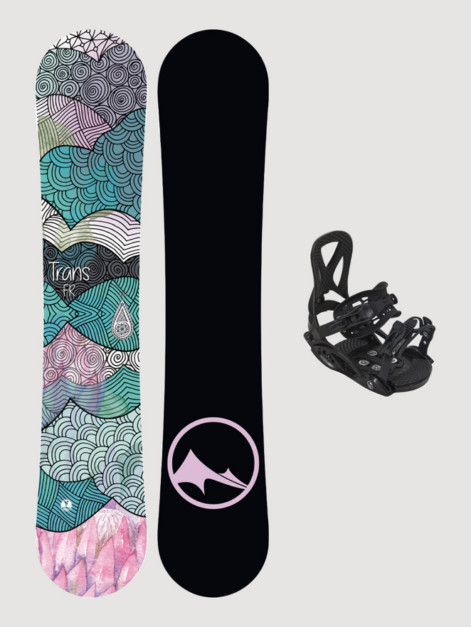 TRANS Fr 145 + Pure M Kids Snowboard Set