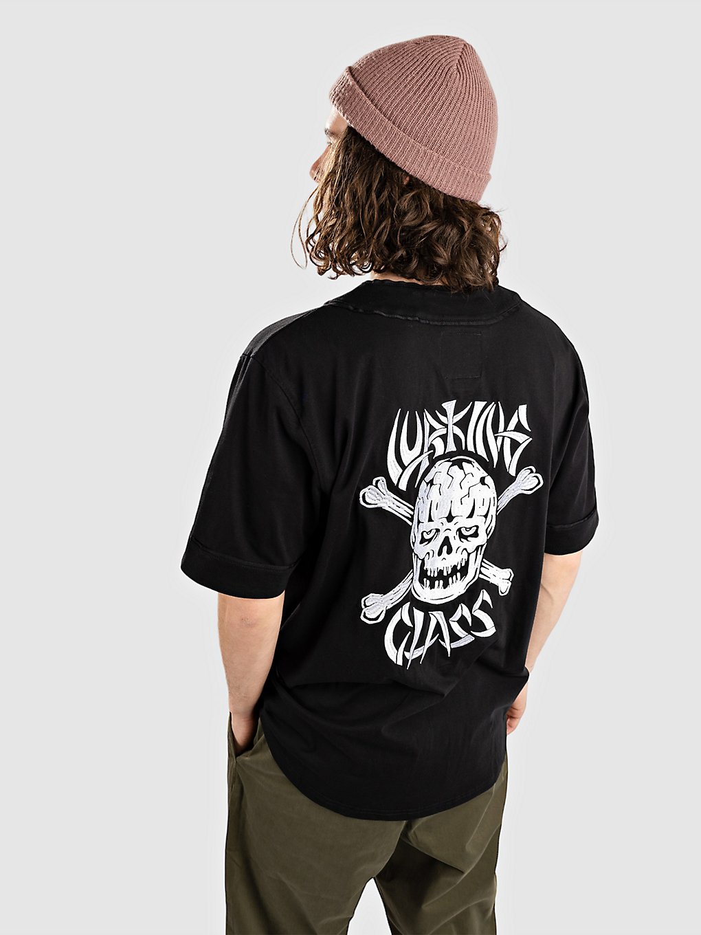 Lurking Class Bones Button Up Jersey T-Shirt black kaufen