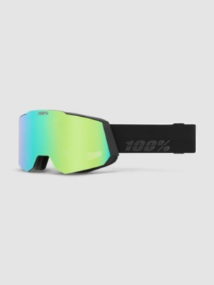 Photos - Ski Goggles 100Percent 100Percent Snowcraft Hiper Black/Green Goggle mirror green lens