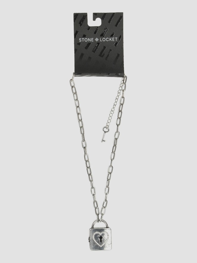 Stone and Locket Key To My Heart Kette