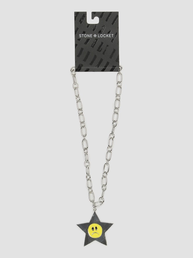 Stone and Locket Sad Star Kette