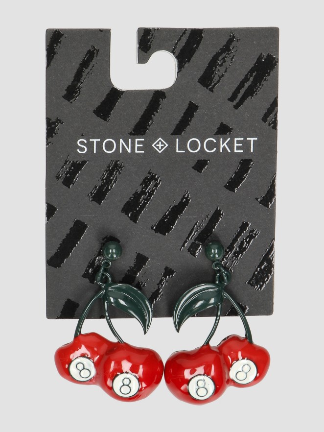 Stone and Locket Just 8 Cherries Earrings