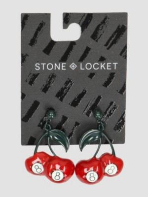 Stone and Locket Just 8 Cherries Earrings