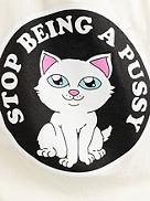 Stop Being A Pussy Cropped Camiseta
