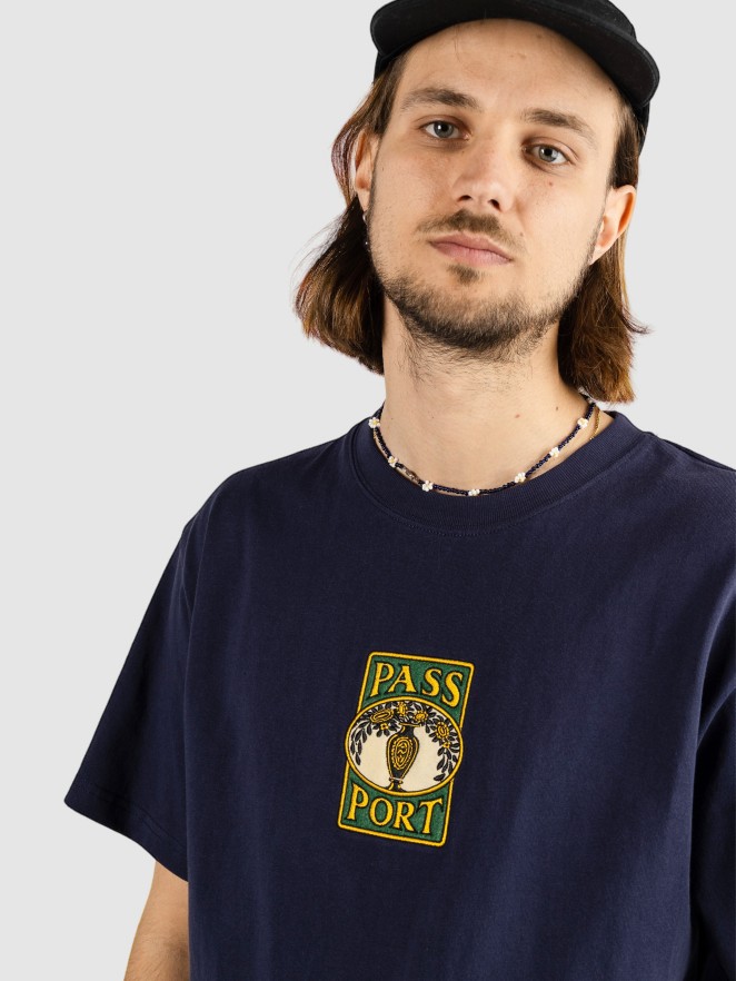 Pass Port Vase Embroidery T-Shirt