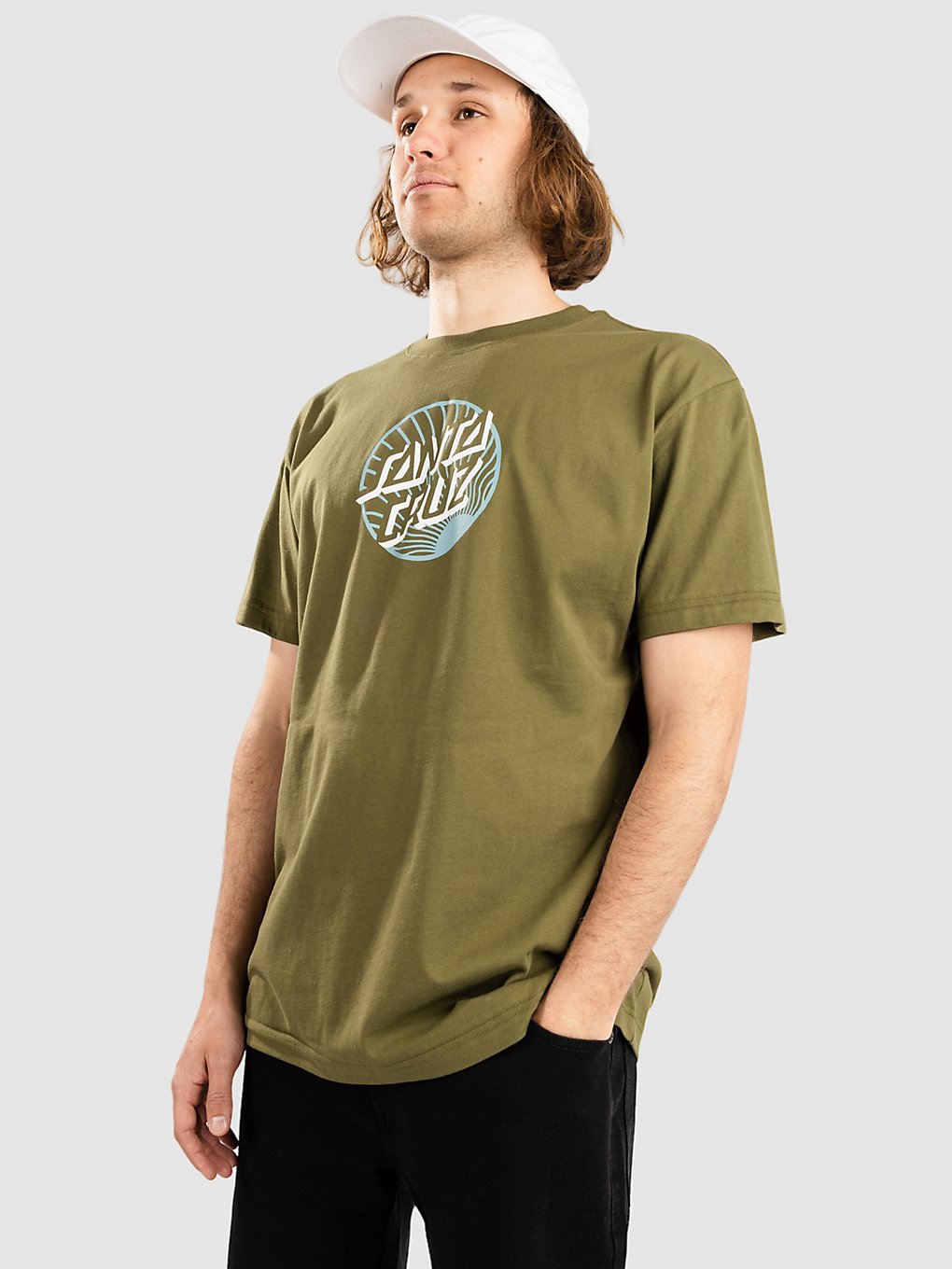 Santa Cruz Retreat Dot Front T-Shirt moss kaufen