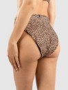 Hurley Max Leopard Moderate Tab Side High Waist Bikini Bottom