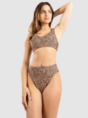 Max Leopard Moderate Tab Side High Waist Bikini Bottom