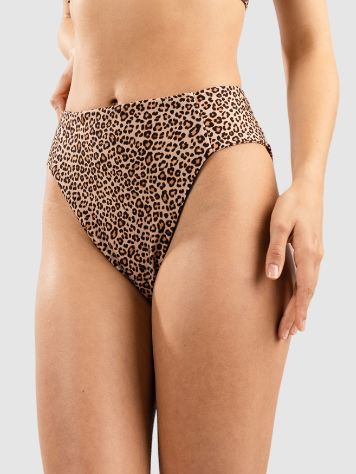 Hurley Max Leopard Moderate Tab Side High Waist Bikini Bottom