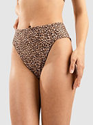 Max Leopard Moderate Tab Side High Waist Bikini Bottom