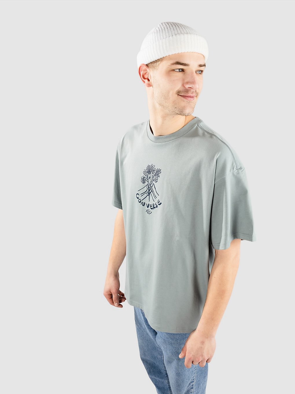 Converse Flower Friends T-Shirt tidepool grey kaufen