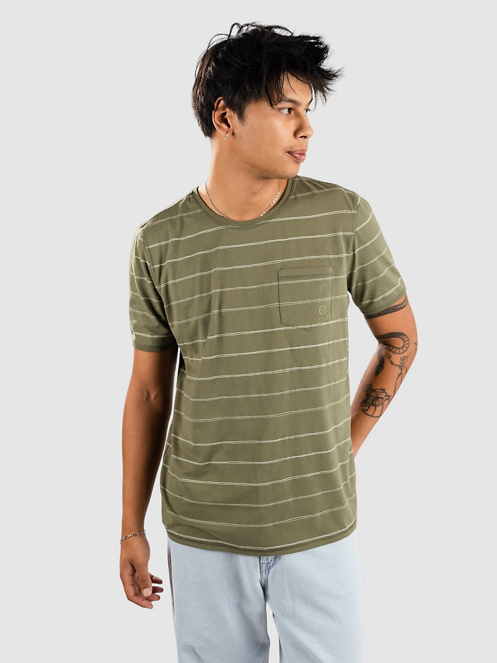 Kazane Moss T-Shirt four leave clover stripe kaufen