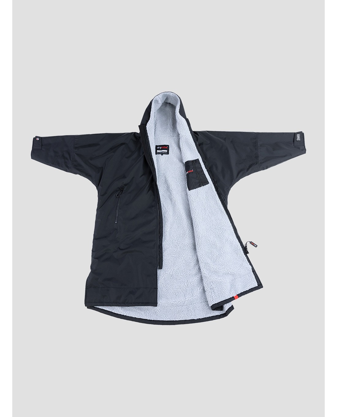 Dryrobe Advance Medium Long Sleeve Surf Poncho black grey