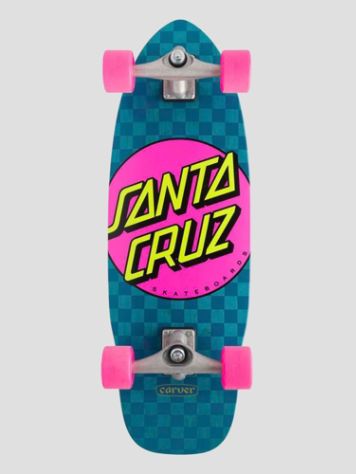 Santa Cruz Pink Dot Check Cut Back Carver 9.75&quot; Skateboard