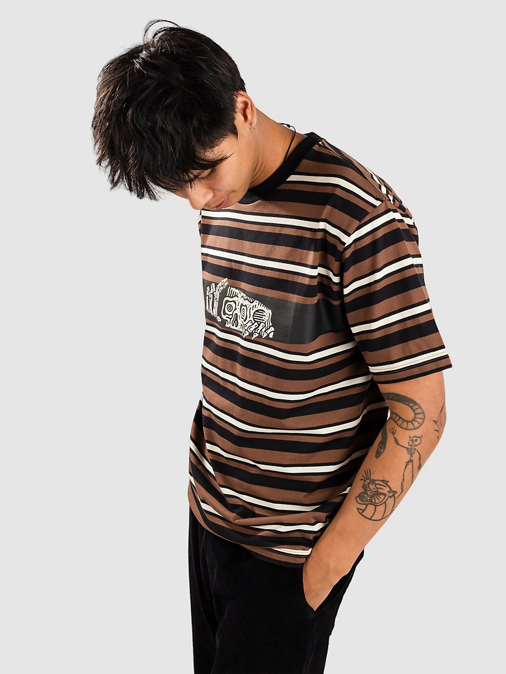 Lurking Class Peeking Stripe T-Shirt black kaufen