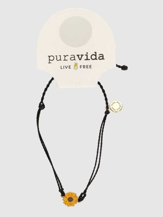Pura Vida Enamel Sunflower Gold Bracelet