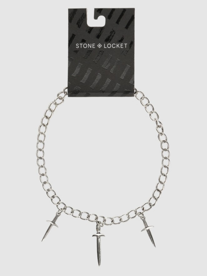 Stone and Locket Dagger Choker Collier