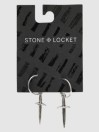 Stone and Locket Dagger Earrings