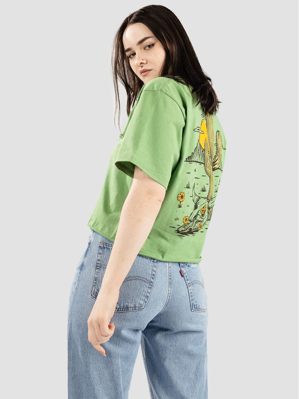 Wild Winds Dill Pickle Cropped T-Shirt