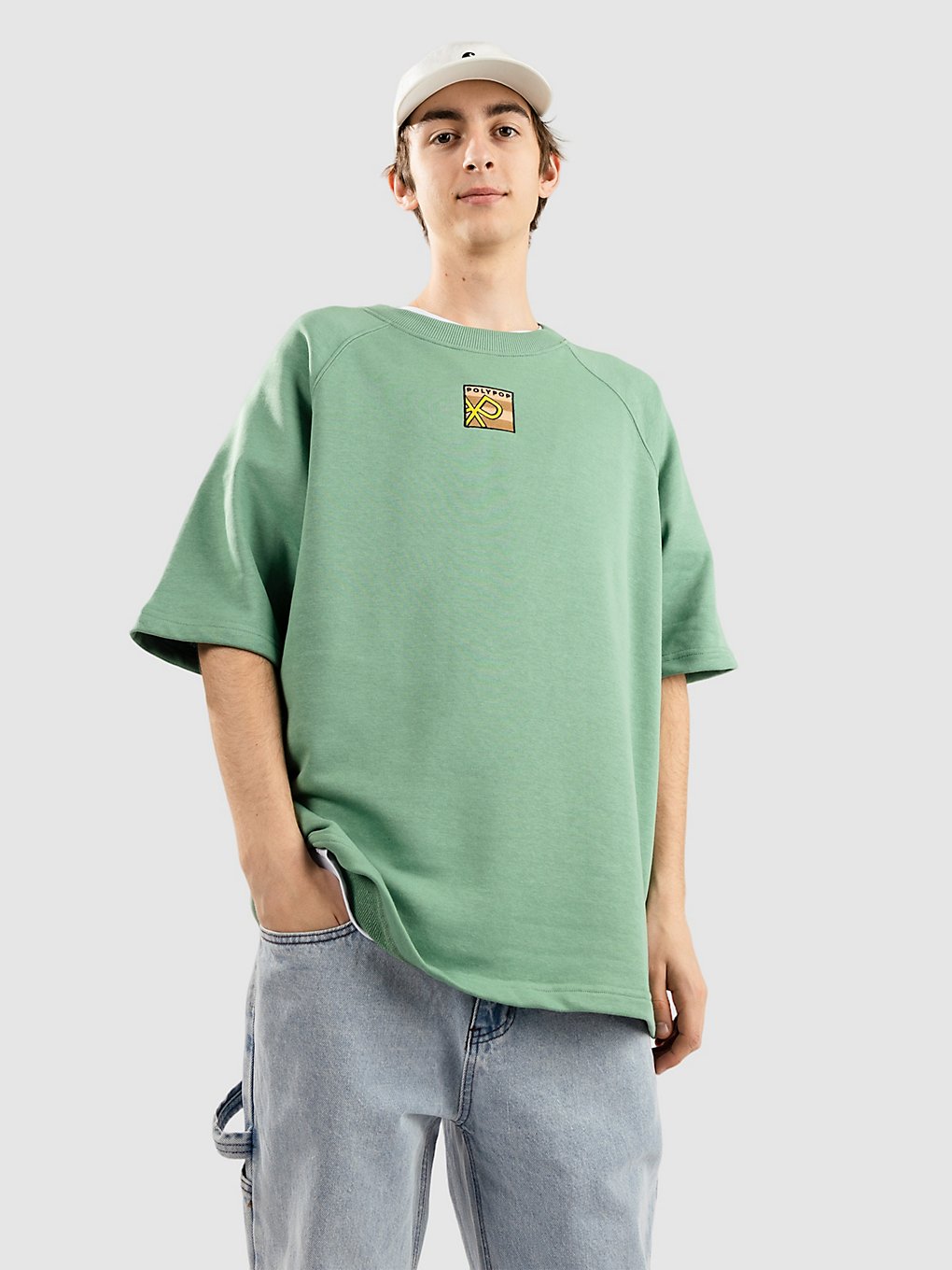 Polypop Square Logo Oversized Fit Heavy T-Shirt almond green kaufen