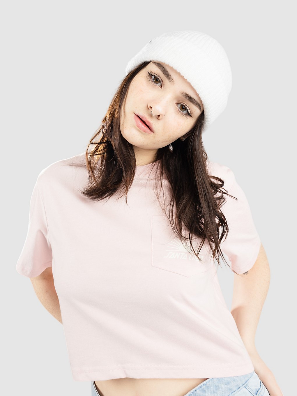 Santa Cruz Rise 'N Shine Crop Tee T-Shirt baby pink kaufen