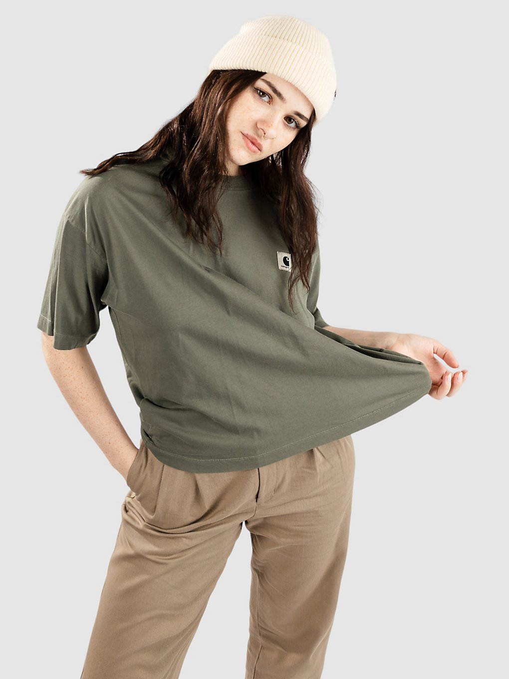 Carhartt WIP Nelson T-Shirt smoke green garment dyed kaufen