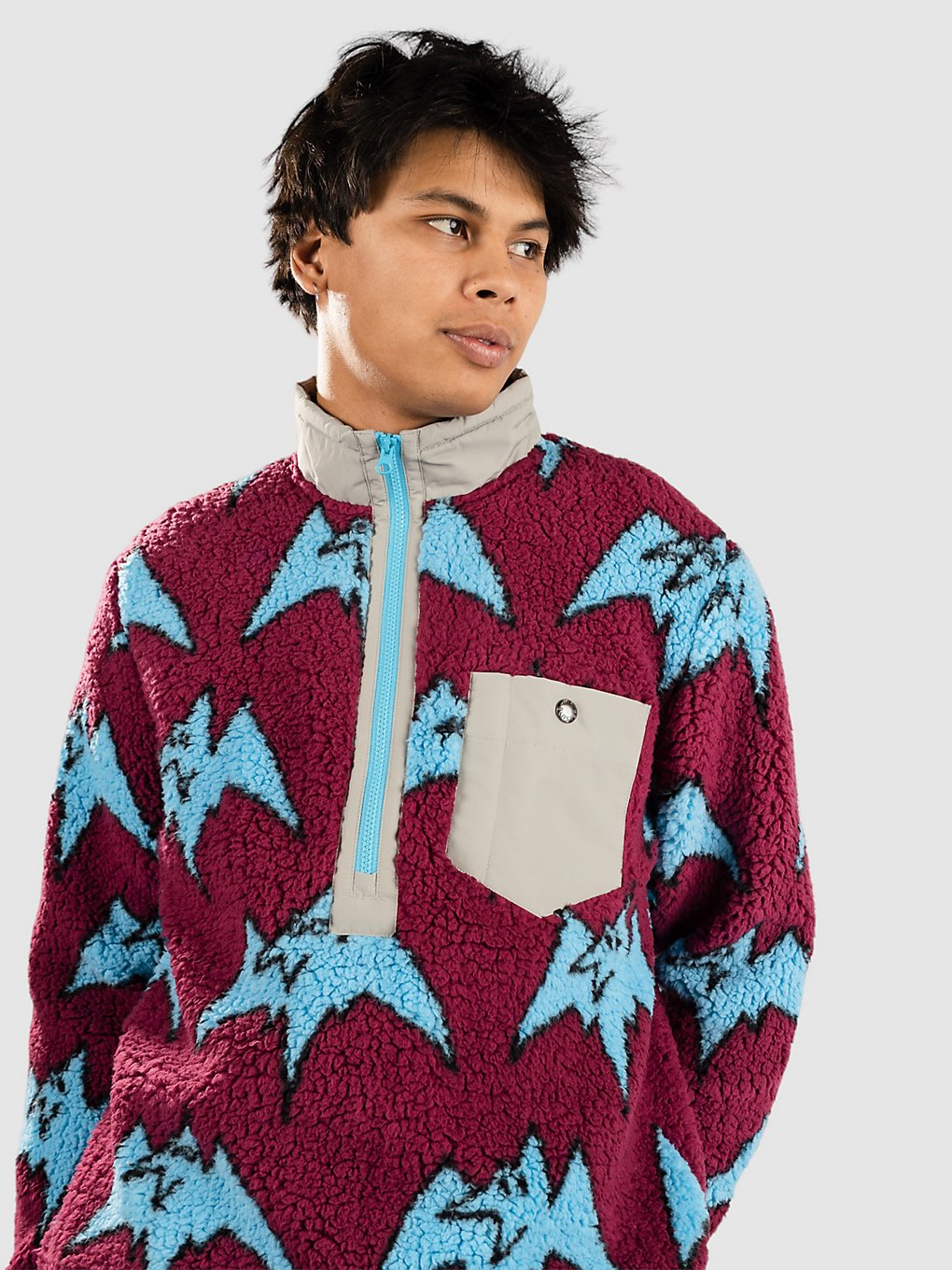 Airblaster Sherpa Half Zip Sweater plum big terry kaufen