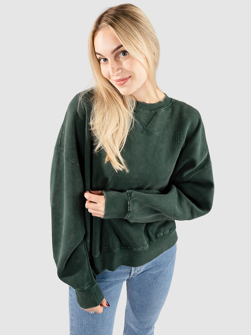 Ninth Hall Albie Min Crew Sweater wash green kaufen