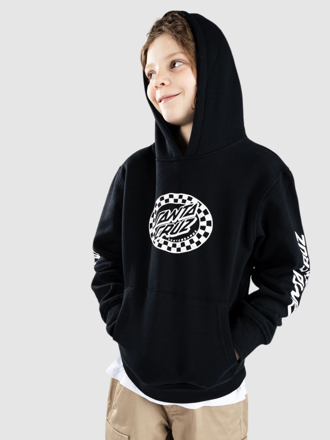 Santa Cruz Check Oval Mono Front Kids Hoodie