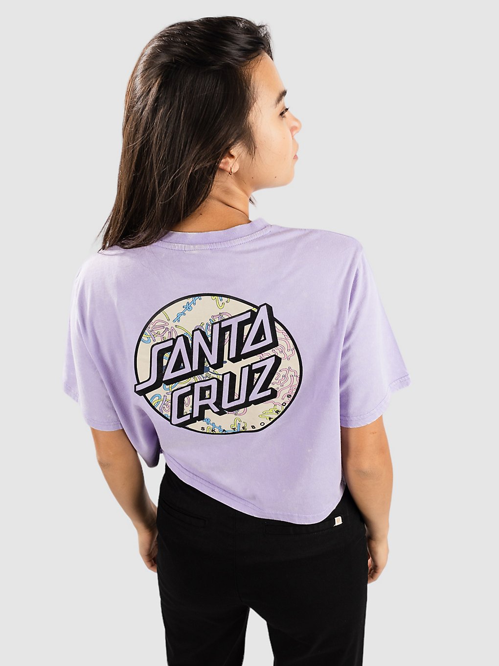 Santa Cruz Tubular Garden Crop T-Shirt lavender acid wash kaufen