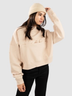 Tonal Strip Crop Crew Sweat