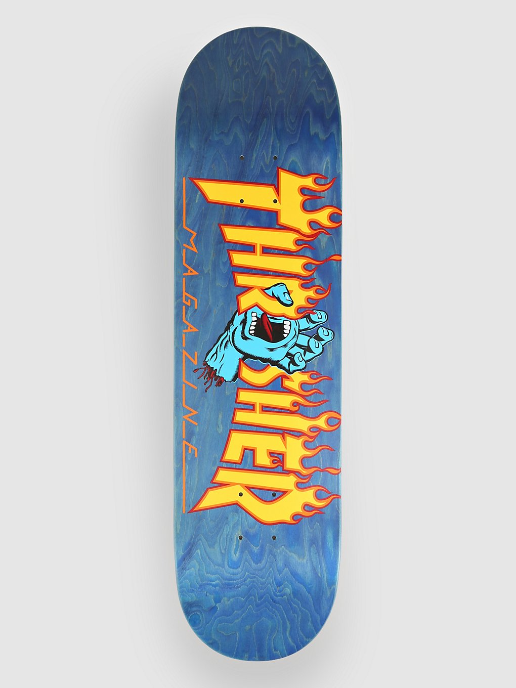 Santa Cruz X Thrasher Screaming Flame 8.25" Skateboard Deck blue kaufen