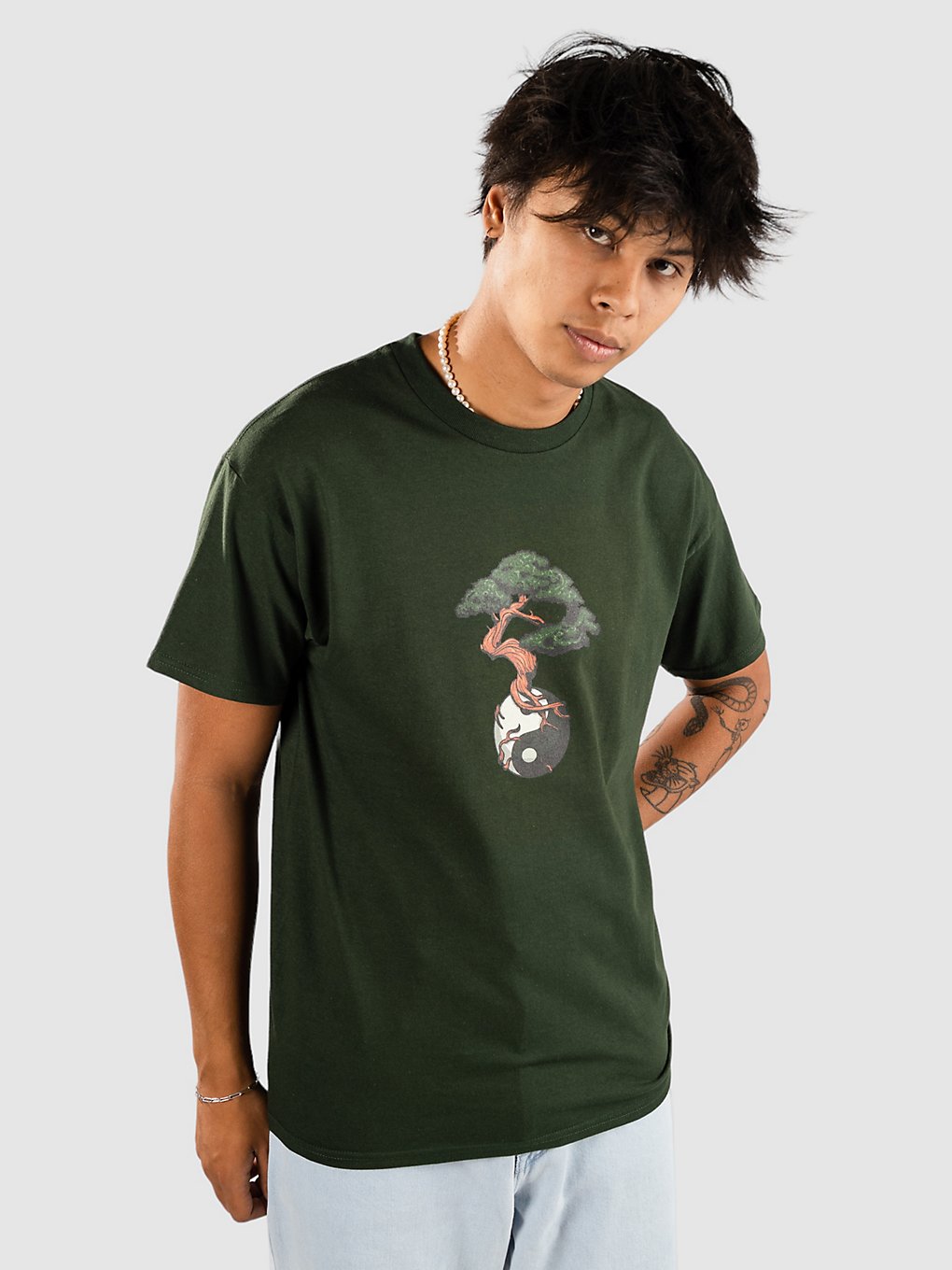 Dravus Yin Yang Bonsai T-Shirt dark green kaufen