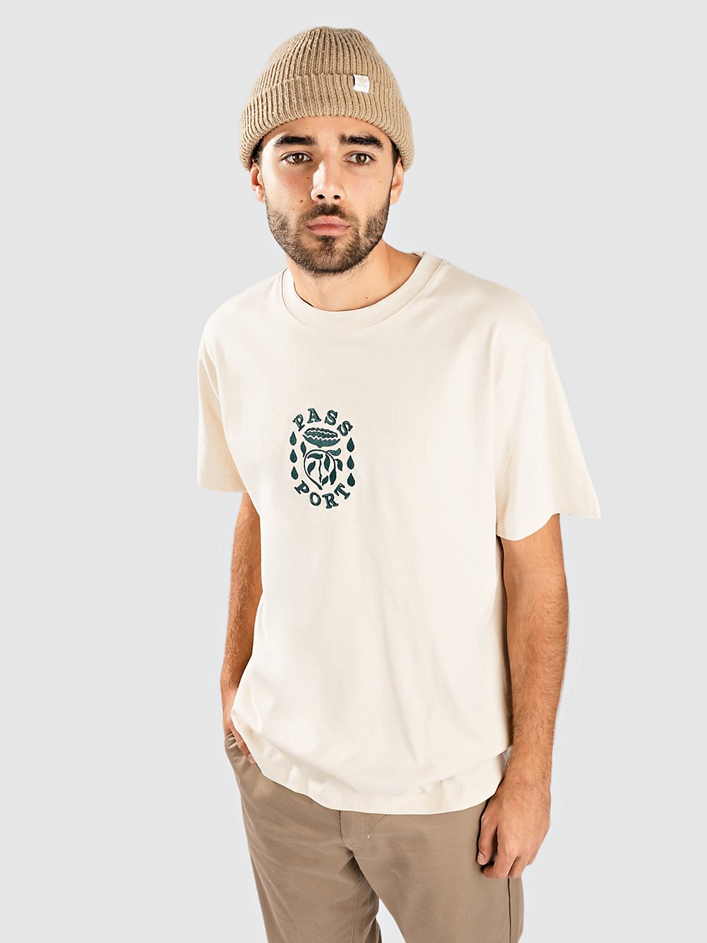 Pass Port Fountain Embroidery T-Shirt natural kaufen