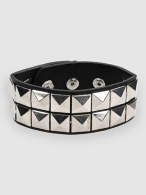 Stone and Locket Pyramid Stud Cuff Bracelet Schmuck