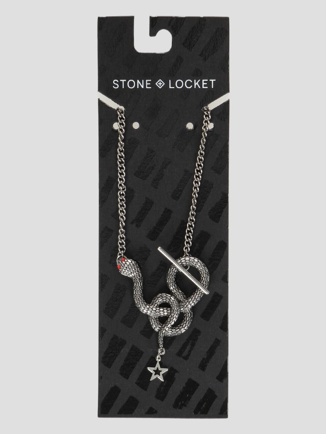 Stone and Locket Snake Bite Collier