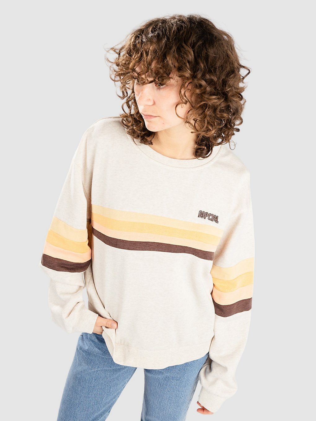 Rip Curl Surf Revival Pannelled Crew Sweater oatmeal marle kaufen