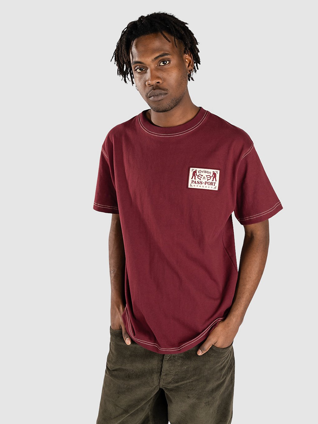 Pass Port Logo Lock Up T-Shirt burgundy kaufen