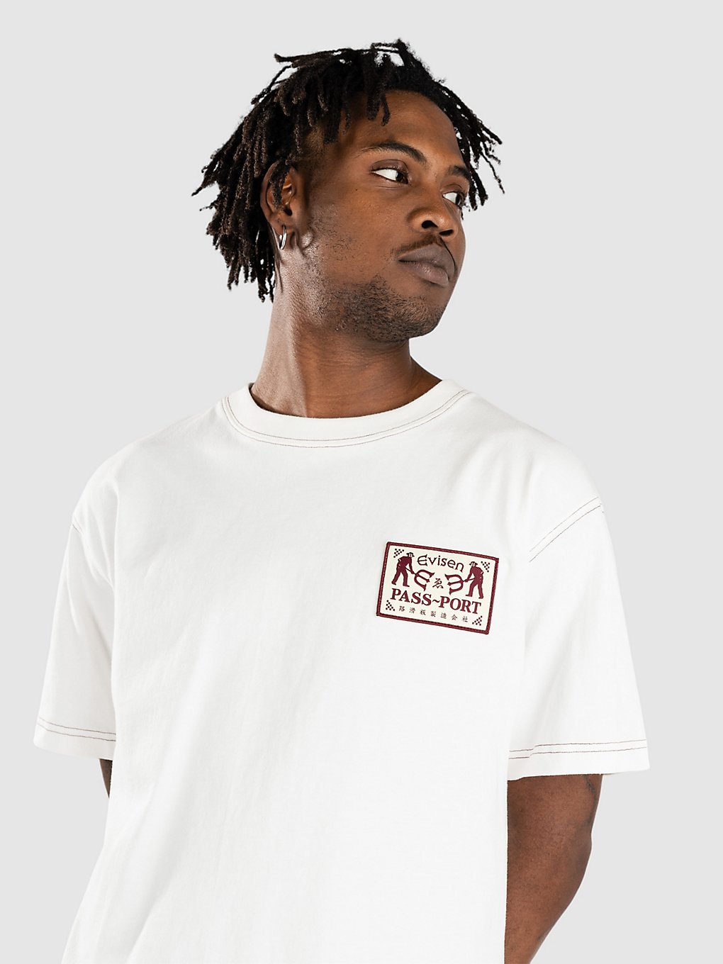 Pass Port Logo Lock Up T-Shirt white kaufen