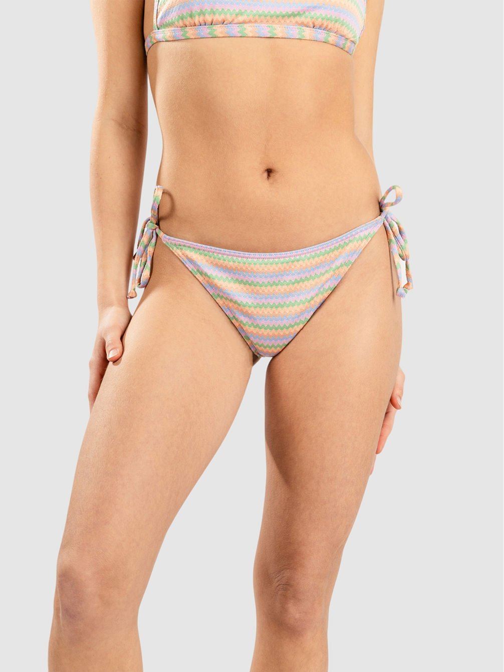 Wavy Stripe Cheeky Tie Side Bikini Bottom