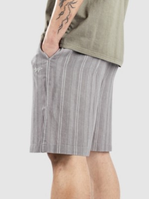 Stripe Linen Blend Pantalones Cortos