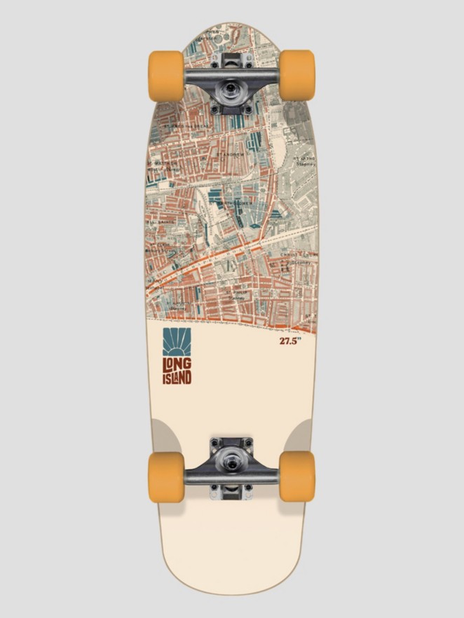 Long Island Longboards Maps 27.5″X8.25″ Cruiser Cruiser Completo