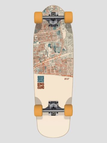 Long Island Longboards Maps 27.5&quot;X8.25&quot; Cruiser Skateboard Completo