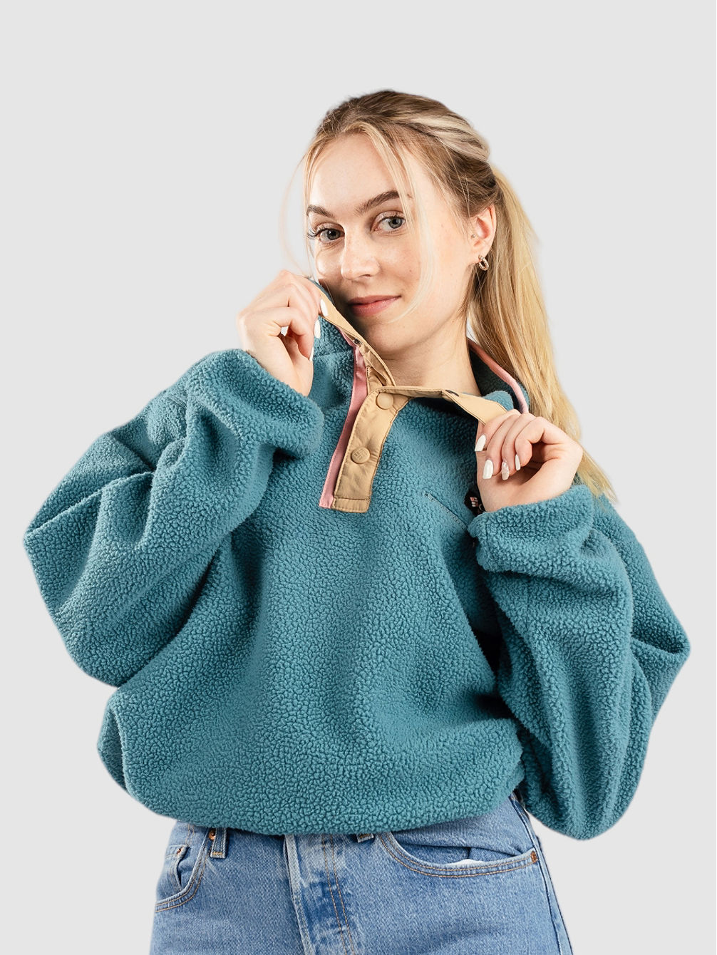 Helvetia Cropped Half Snap Sweater