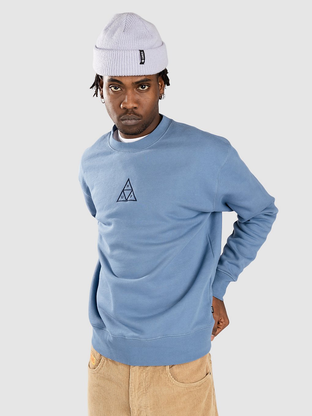 HUF Set Triple Triangle Crewneck Sweater slate blue kaufen