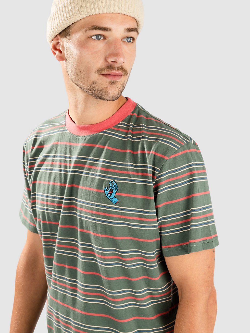 Santa Cruz Mini Hand Stripe T-Shirt sage stripe kaufen