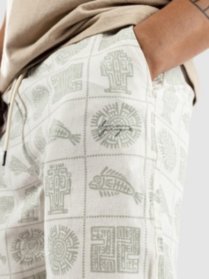 Printed Linen Long Shorts