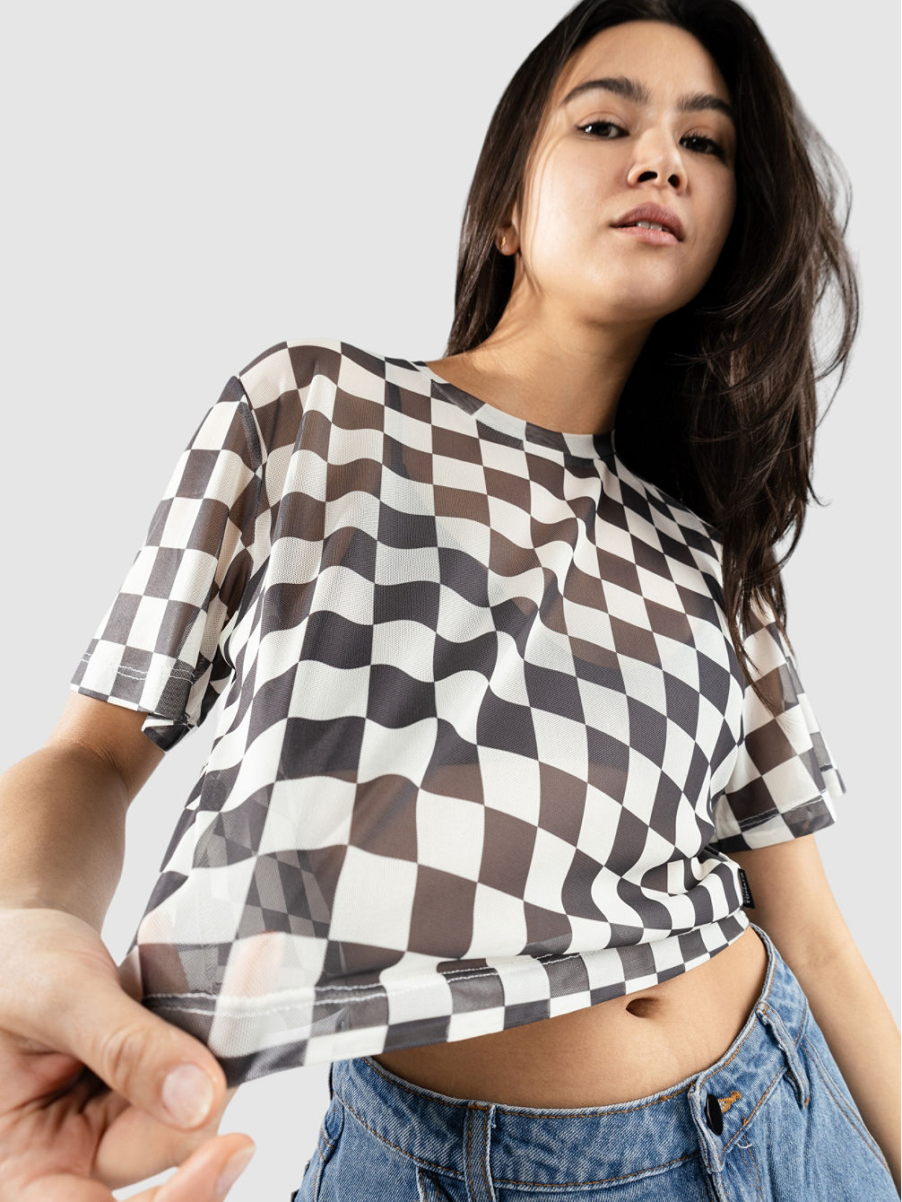 Cropped Mesh Layer Tricko